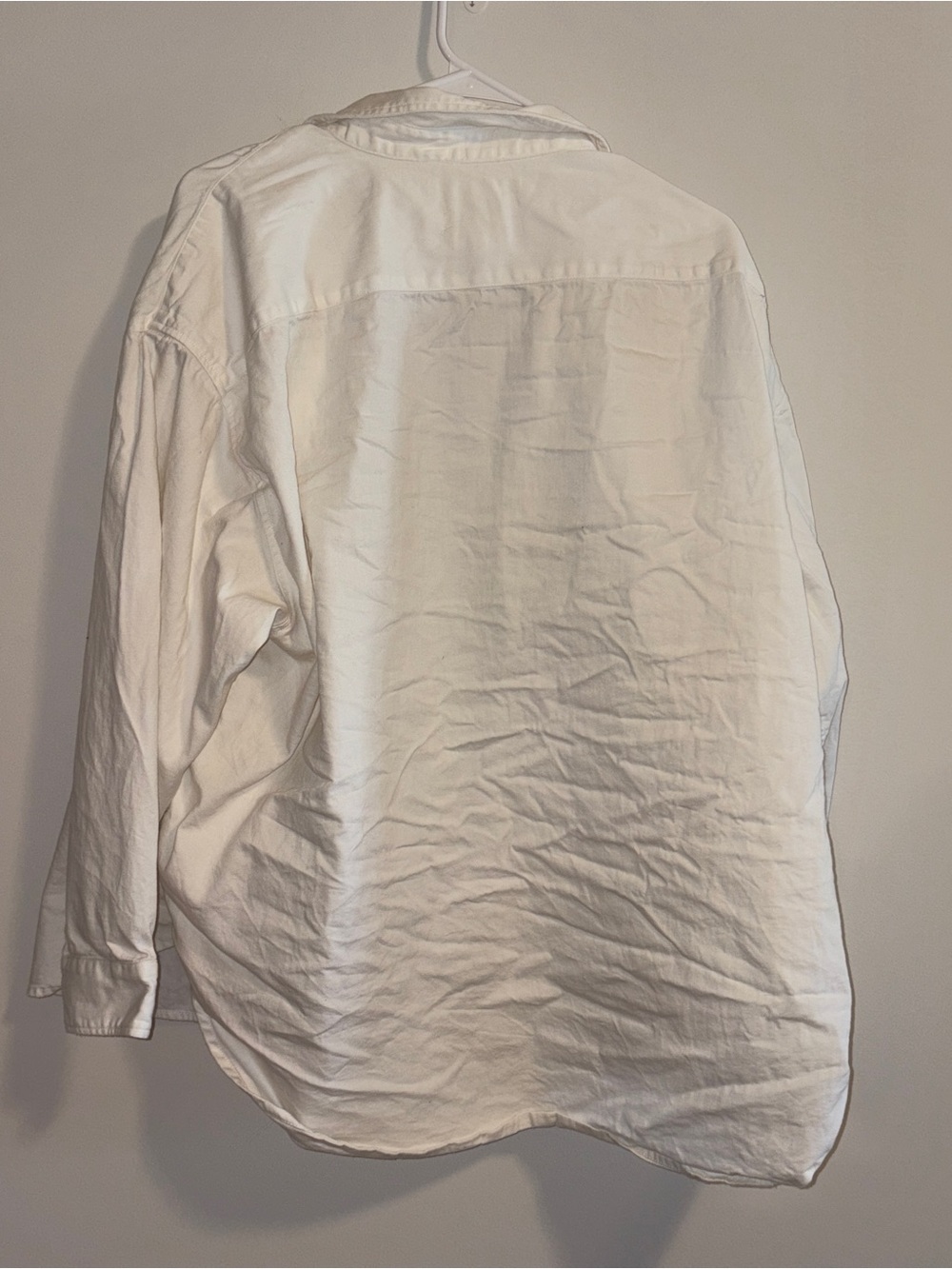 Women’s White Aerie Anytime Fave Oversized Cotton Shirt Large - Picture 4 of 6